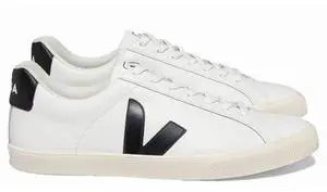 Veja Women's Esplar Logo Sneakers, Extra White/Black, 6 Medium US