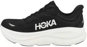 Hoka Men's Bondi 9 Sneaker, Black/White, 8