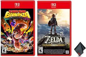Nintendo Donkey Kong Bananza + The Legend of Zelda: Breath of the Wild Nintendo Switch 2 Edition + Microfiber Cleaning Cloth