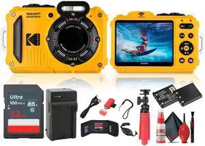 Kodak Pixpro WPZ2 Digital Camera in Yellow (WPZ2YL) Bundle with Accessories