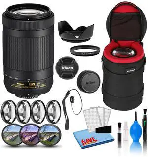 Nikon AF-P DX 70-300mm f/4.5-6.3G ED VR Lens (20062) Intl Model Bundle