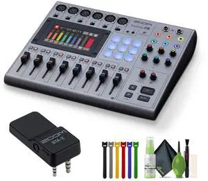 Zoom PodTrak P8 Portable Multitrack Podcast Recorder, BTA-2 Bluetooth Adapter