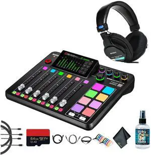 RODE RODECaster Pro II + Headphones + 64GB Micro SD Memory Card + More (Bundle)