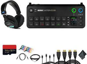 RODECaster Video All-in-One Production Console + Studio Headphones + More (Bundle)