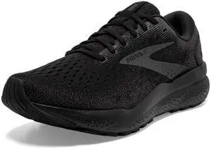 Brooks Womens Ghost 16 Neutral Running Shoe - Black/Black/Ebony - 8 Medium