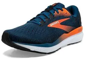 Brooks Mens Ghost 16 Neutral Running Shoe - Blue Opal/Black/Nasturtium - 8 Medium