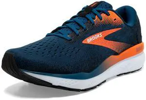Brooks Mens Ghost 16 Neutral Running Shoe - Blue Opal/Black/Nasturtium - 9.5 Medium