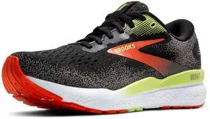 Brooks Men's Ghost 16 GTX Waterproof Neutral Running Shoe - Black/Mandarin Red/Green - 12.5 Medium