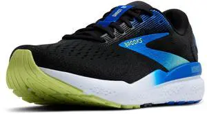 Brooks Mens Ghost 16 Neutral Running Shoe - Black/Cobalt/Neo Yellow - 15 Medium