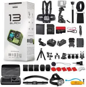 GoPro HERO13 (Forest Green) - Waterproof Action Camera + 64GB Card and 50 Piece Accessory Kit