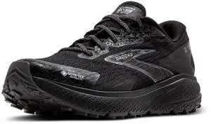 Brooks Womens Divide 5 GTX Waterproof Trail Running Shoe - Black/Alloy/Primer Grey - 7.5 Medium