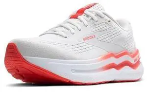 Brooks Womens Ghost Max 2 Neutral Running & Walking Shoe - White/Hot Coral - 9 Medium