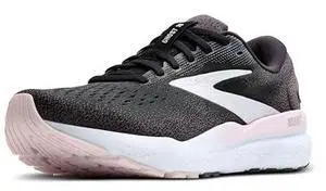 Brooks Womens Ghost 16 Neutral Running Shoe - Black/White/Orchid Ice - 8.5 Medium
