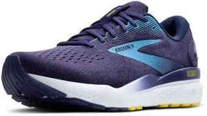 Brooks Mens Ghost 16 Neutral Running Shoe - Blue/Bonnie Blue/Yellow - 9 Medium