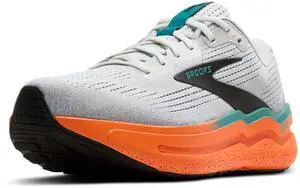 Brooks Mens Ghost Max 2 Neutral Running & Walking Shoe - Oyster Mushroom/Orange/Teal - 10.5 Medium