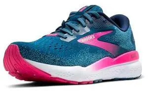 Brooks Women's Ghost 16 GTX Waterproof Neutral Running Shoe - Moroccan Blue/Pink/Yellow - 7.5 Medium