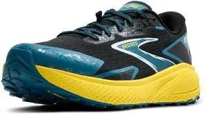 Brooks Mens Divide 5 Trail Running Shoe - Black/Celestial/Quince - 12.5 Medium