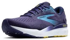 Brooks Mens Ghost 16 Neutral Running Shoe - Blue/Bonnie Blue/Yellow - 8 Medium