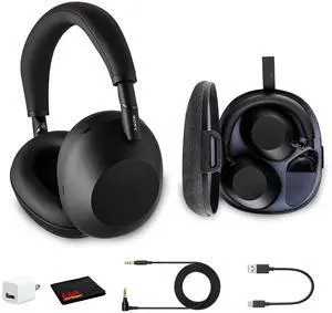 Sony WH-1000XM6 Wireless Noise Canceling Overhead Headphones With USB Wall Adapter and Cleaning Cloth Bundle