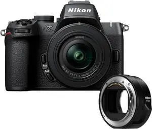Nikon Z50 II 20.9 MP DX-Format Lightweight and Compact Mirrorless Camera with 16-50mm Lens Bundle with Nikon FTZ II Mount Adapter (2 Items)