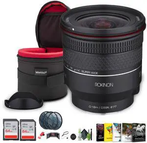 Rokinon AF 14-24mm f/2.8 (Sony E), 2 Pack of 64GB PRO UHS-I SDXC Memory Card