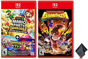 Nintendo Super Mario Party Jamboree -  Switch 2 Edition + Jamboree TV + Donkey Kong Bananza + Microfiber Cleaning Cloth