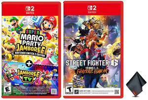 Nintendo Super Mario Party Jamboree Switch 2 Edition + Jamboree TV + STREET FIGHTER 6 Year 1-2 Fighters Edition + Microfiber Cleaning Cloth