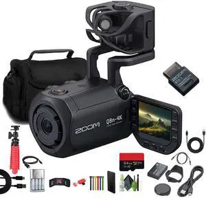 Zoom Q8n-4k Handy Video Recorder, Memory Card microSDXC Extreme Pro 64GB, Bundle