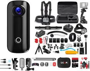 SJCAM C100 Plus Action Camera (Black) Bundle