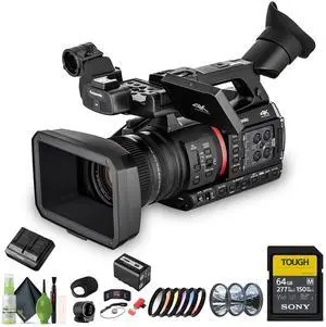 Panasonic AG-CX370 UHD 4K Pro Camcorder with NDI|HX2 and Auto-Tracking, 64GB Memory Card