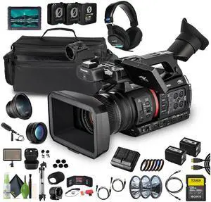 Panasonic AG-CX370 UHD 4K Pro Camcorder with NDI|HX2 and Auto-Tracking, 128GB Memory Card