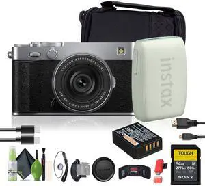 FUJIFILM X-E5 Mirrorless Digital Camera with XF 23mm f/2.8 Lens (silver), Printer -Green