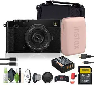 FUJIFILM X-E5 Mirrorless Digital Camera with XF 23mm f/2.8 Lens (Black), Printer - Pink