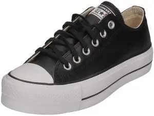 Converse Women's Chuck Taylor All Star Lift Clean Sneaker, Black/Black/White, 8.5