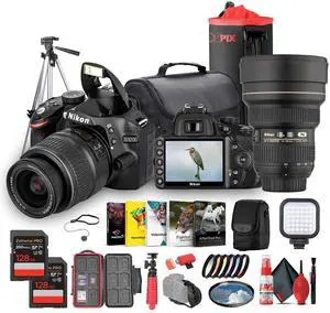 Nikon D3200 DSLR Camera with 18-55mm VR Lens 24.2MP, Full HD 1080p Video + More (Bundle)