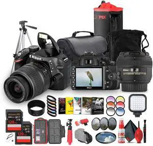 Nikon D3200 DSLR Camera with 18-55mm VR Lens 24.2MP, Full HD 1080p Video + More (Bundle)