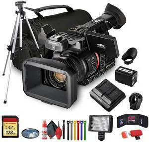 Panasonic AG-CX350 4K Camcorder (AG-CX350) W/Padded Case, 128 GB Memory Card + More