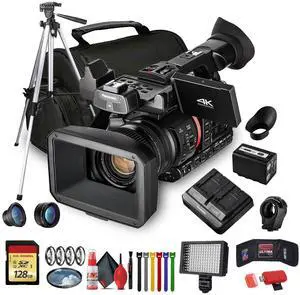 Panasonic AG-CX350 4K Camcorder (AG-CX350) W/Padded Case, 128 GB Memory Card + More