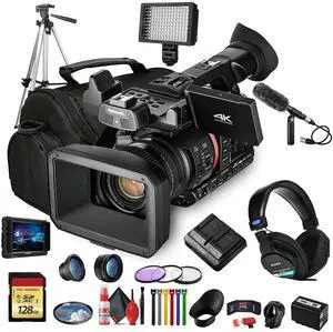 Panasonic AG-CX350 4K Camcorder (AG-CX350) W/Padded Case, 128 GB Memory Card + More