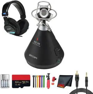 Zoom H3-VR Handy Audio Recorder + MDR-7506 Stereo Headphones, Bundle