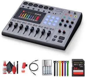 Zoom PodTrak P8 Portable Podcast Recorder + Extreme PRO 64GB Memory Card, Bundle