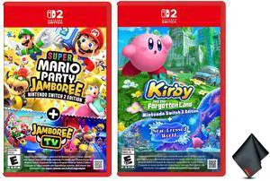 Nintendo Super Mario Party Jamboree Switch 2 Edition + Jamboree TV + Kirby and the Forgotten Land + Star-Crossed World + Microfiber Cleaning Cloth