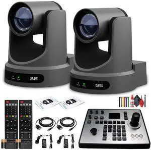 2 x PTZOptics Move SE PTZ Camera with 30x Optical Zoom (PT30X-SE-GY-G3) + PT-JOY-G4 Controller