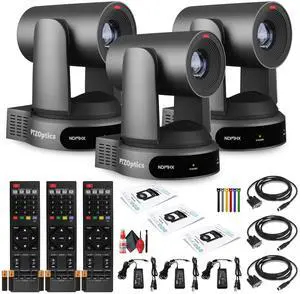 3 x PTZOptics Move 4K PTZ Camera with 30x Zoom (Gray) (PT30X-4K-GY-G3)