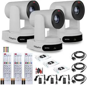 3 x PTZOptics Move 4K PTZ Camera with 30x Zoom (White) (PT30X-4K-WH-G3)