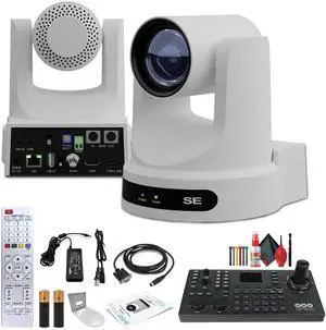 PTZOptics Move SE PTZ Camera with 30x Optical Zoom + PTZOptics SuperJoy PTZ Camera Controller +  Wall Mount
