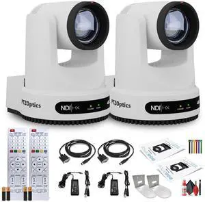 2 x PTZOptics Move 4K PTZ Camera with 20x Zoom (White) (PT20X-4K-WH-G3) + 2 x Wall Mount