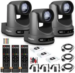 3 x PTZOptics Move 4K PTZ Camera with 20x Zoom (Gray) (PT20X-4K-GY-G3)