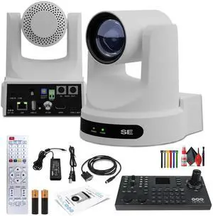 PTZOptics Move SE PTZ Camera with 20x Optical Zoom + SuperJoy PTZ Camera Joystick Controller