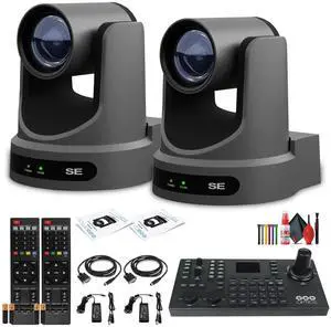 2 x PTZOptics Move SE PTZ Camera with 20x Optical Zoom + PTZOptics SuperJoy PTZ Camera Controller